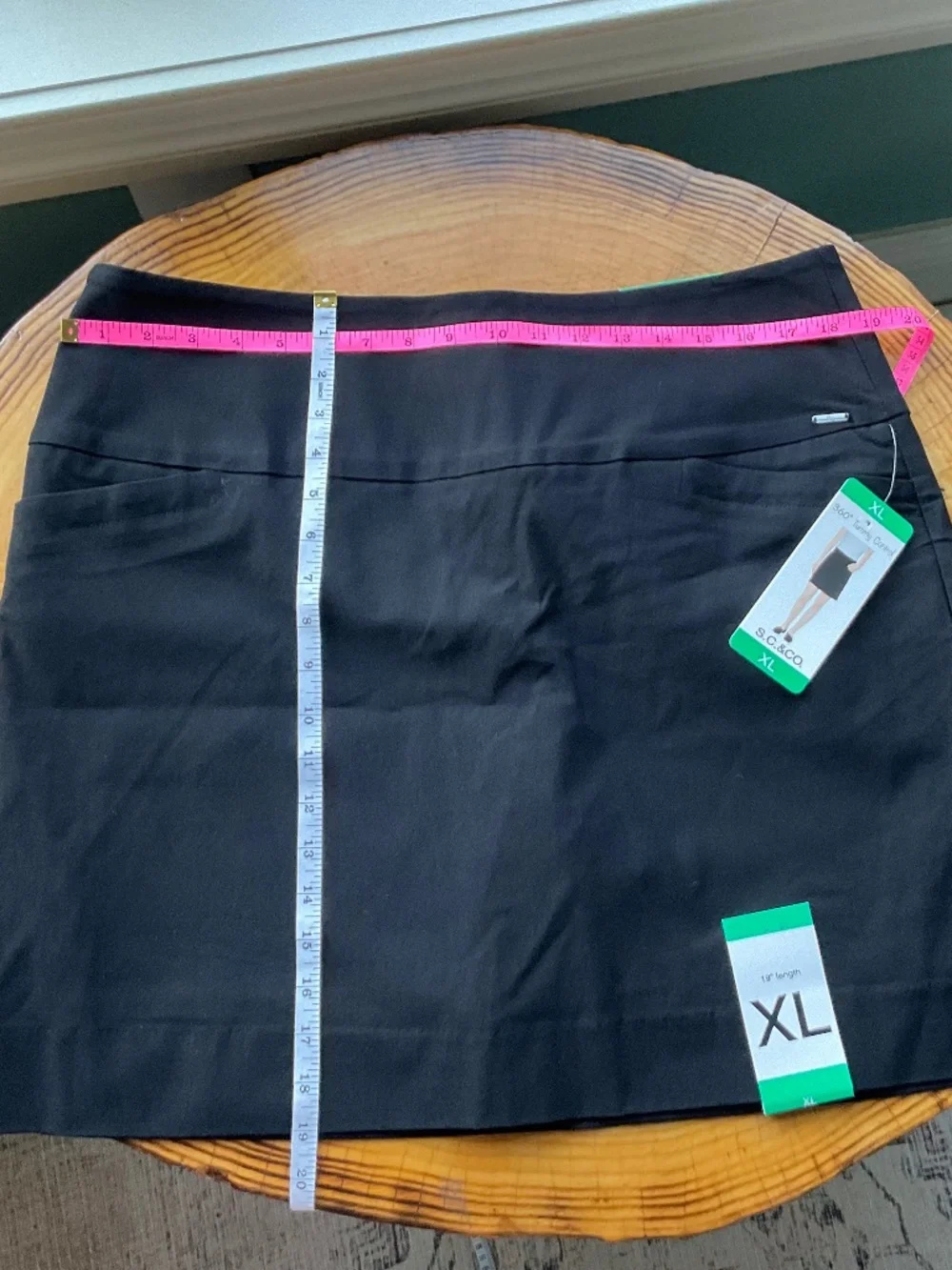 S.C. & CO. Women's Comfortable Stretch Skort Black XL Tummy Control NWT